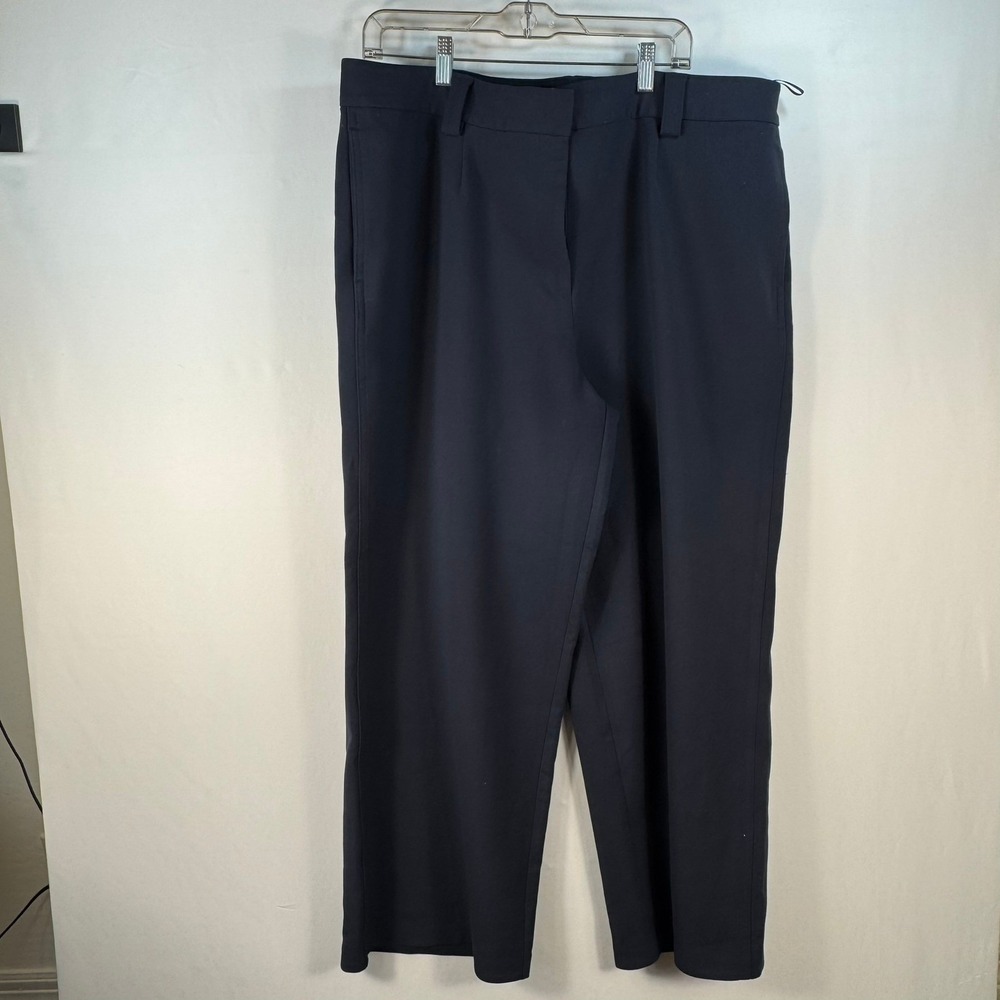 Marks and Spencer Navy Blue Wide Leg Trousers Size 16 US T59 1316T - Picture 2 of 9